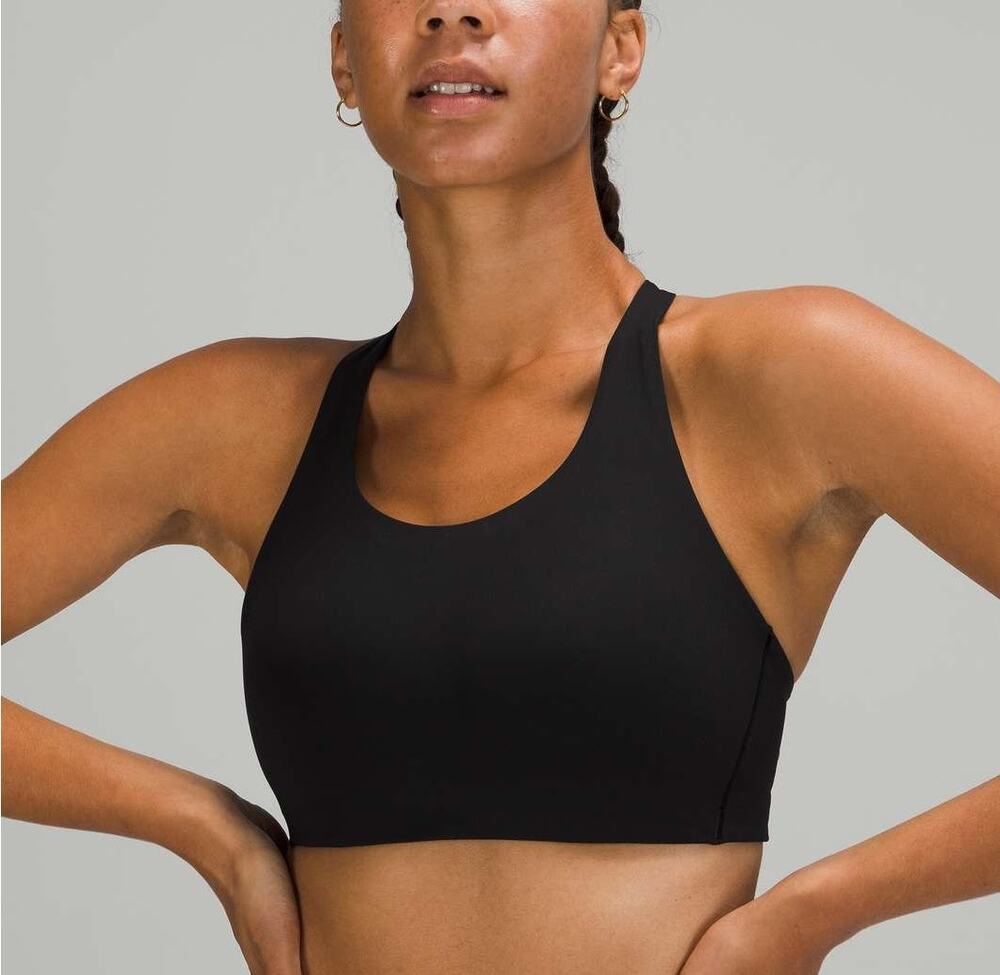 Lululemon Energy Sports Bra High Support Size 34D Black Running Yoga Gym Workout